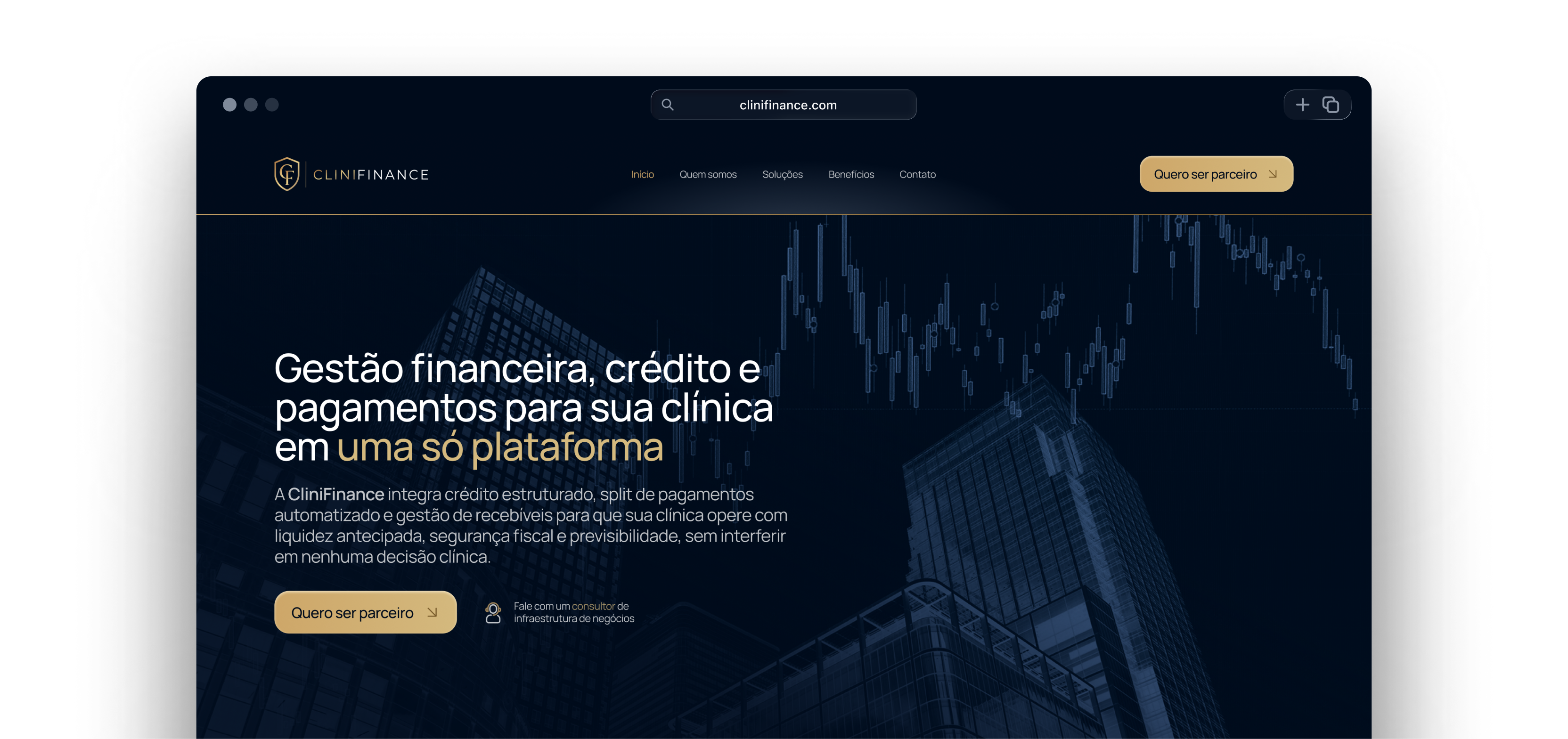 CliniFinance homepage