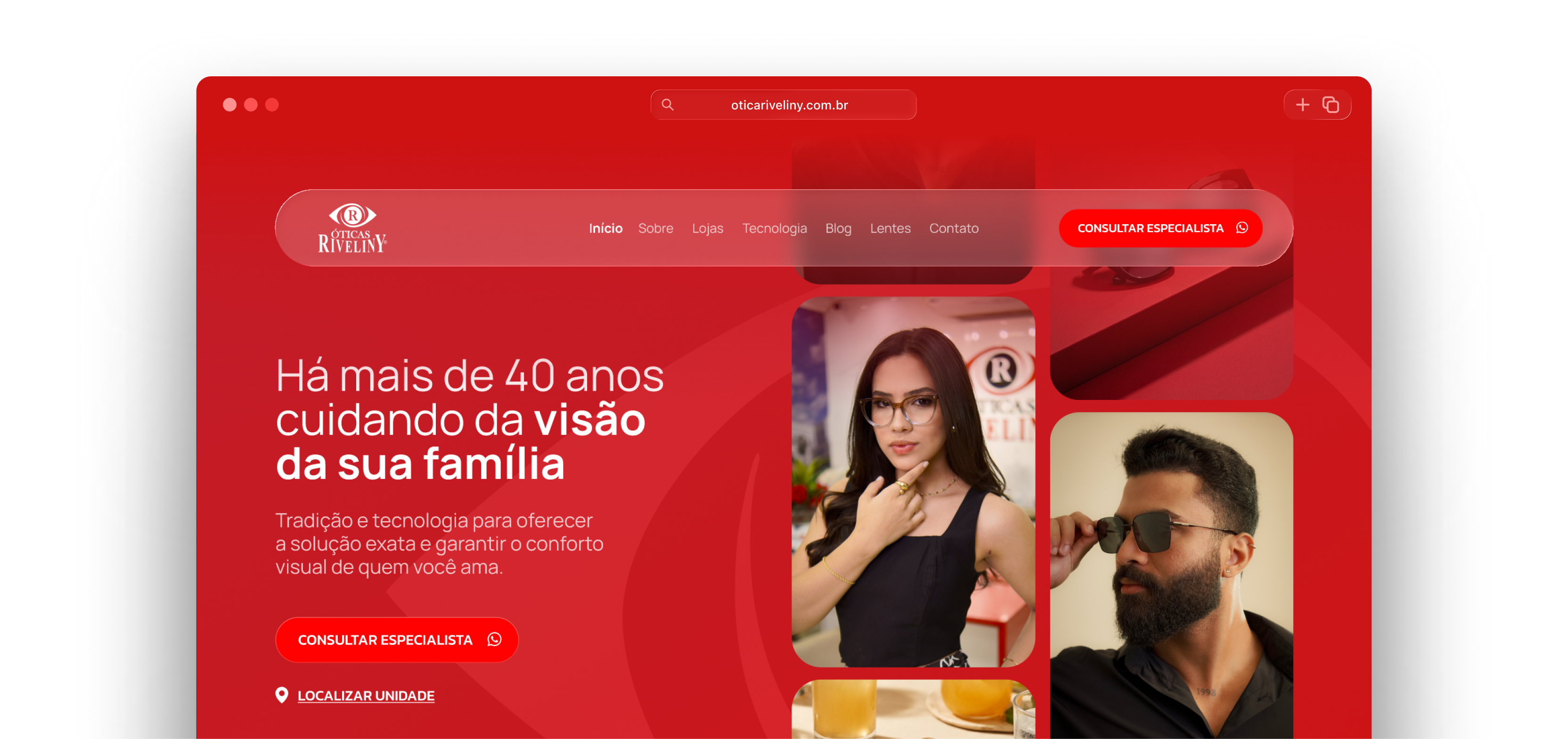 Óticas Riveliny homepage